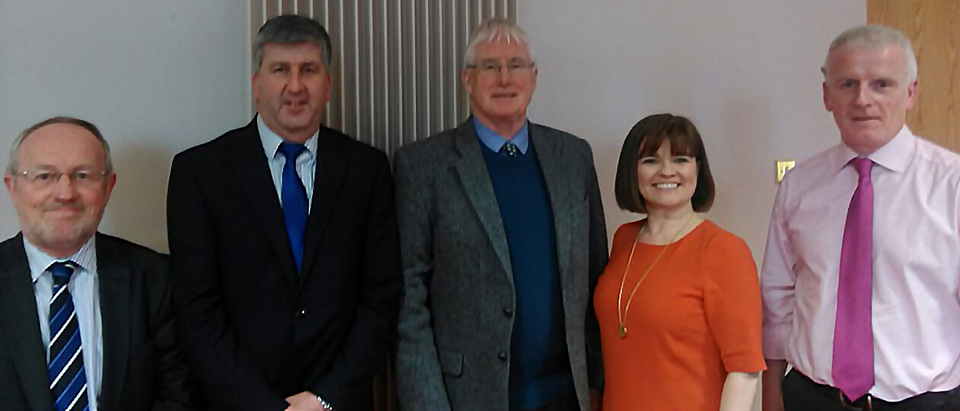 L to R: Seamus Gallagher, Chair HMI West, Maurice Power, CEO Salt University health care Group, John Connaghan, Deputy Director General HSE, Lucy Nugent, President HMI, Tony Canavan, Chief Officer CHO 2